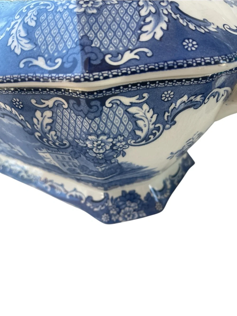 Vintage Johnson Bros "Old Britain Castles" Blue Ironstone Tureen Set- England - Picture 8 of 10